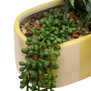 Plante artificielle Pool en Grès H24cm Orange et Jaune