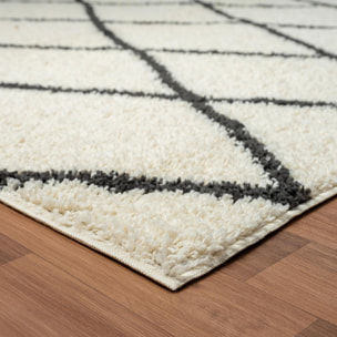 Tapis Shaggy longues mêches et aux motifs traditionnels Berbères