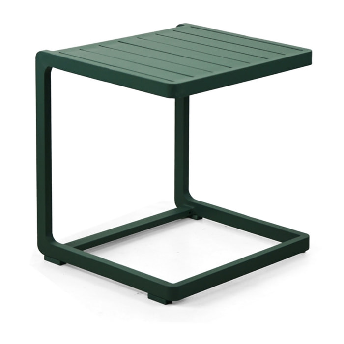 Tavolino da giardino per lettino prendisole in alluminio verde - Chiara
