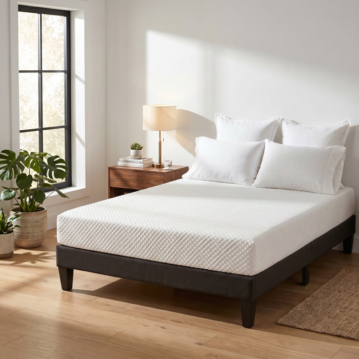 Matelas Absolu, Soutien Ferme ,21 cm, Mémoire de Forme & Mousse Haute Densité, Fabrication Française, Déhoussable