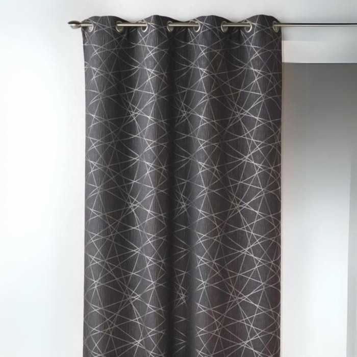 Rideau en Jacquard à Imprimés Design - Gris clair