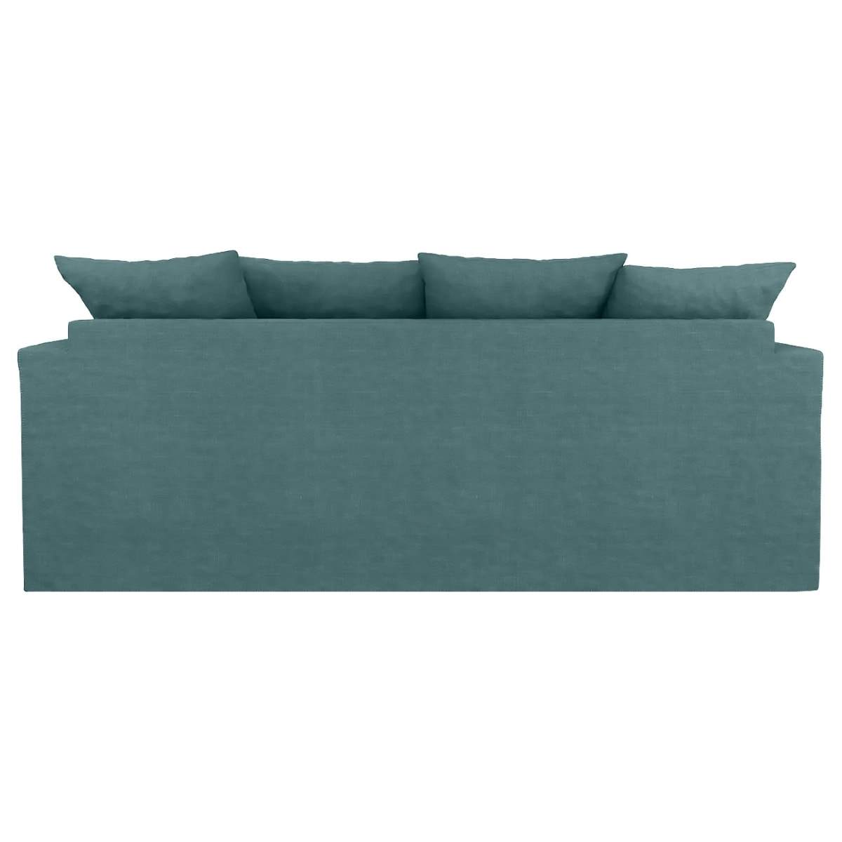 Canapé lin 4 pl SOFIA 197 cm fixe tissu Petrol 100% déhoussable – Fab France