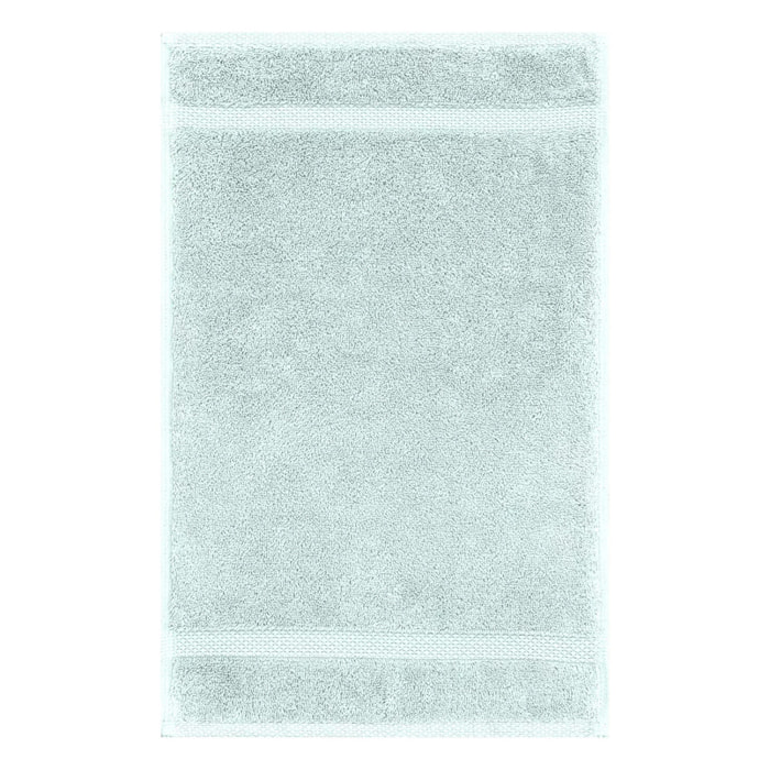 Serviette invites pur coton 550 g/m² uni bleu Elea glacier
