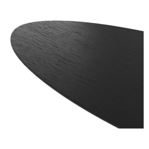 Table ovale 10 personnes en bois de teck recyclé noir 240 cm - Sparo