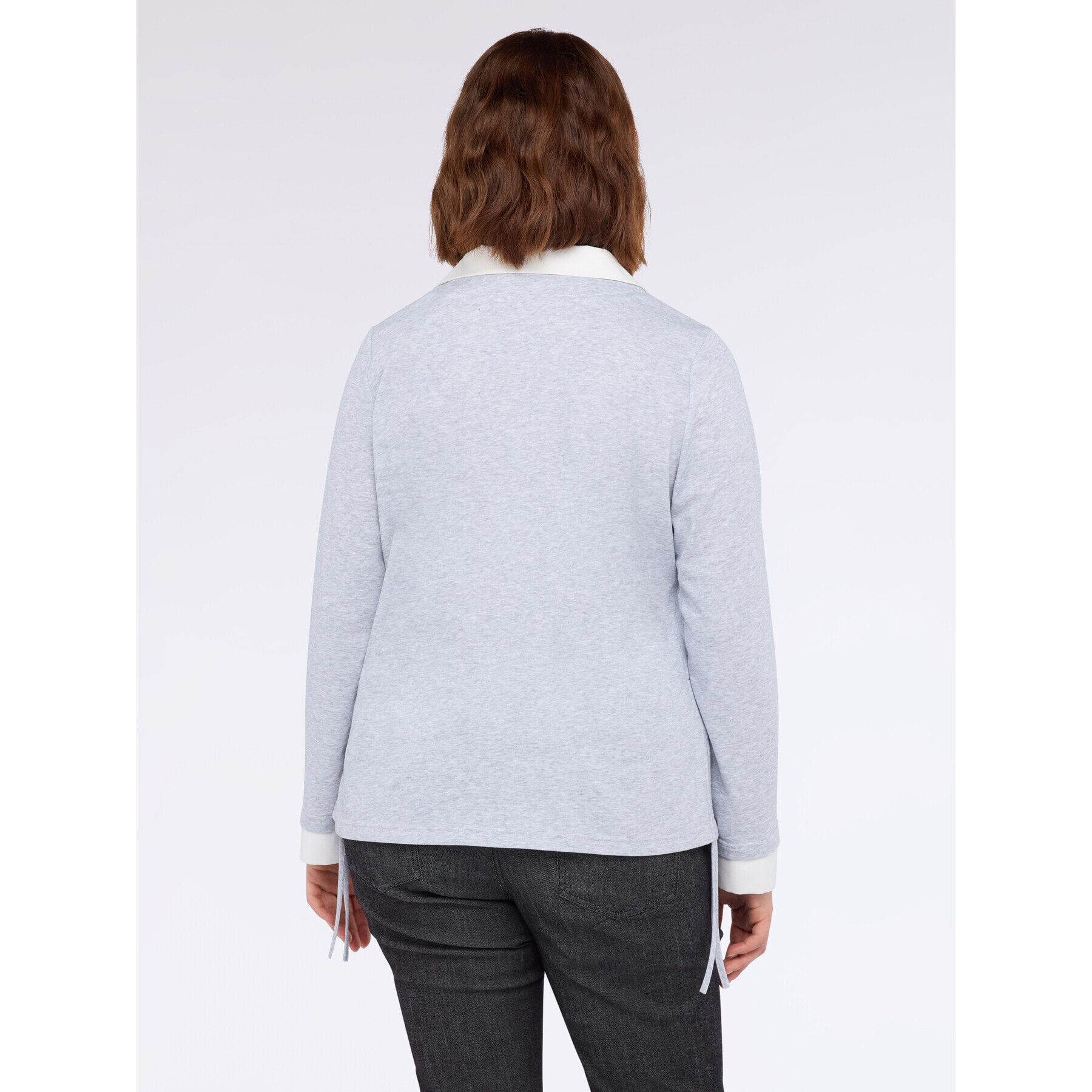 Fiorella Rubino - Camicia bimaterica con colletto a contrasto - Grigio
