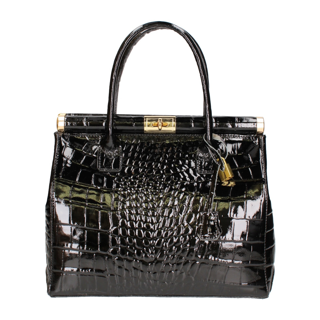 Borsa a mano da donna - Modello Delfina - Vera pelle - 32.0 x 28.0 x 15.0 cm