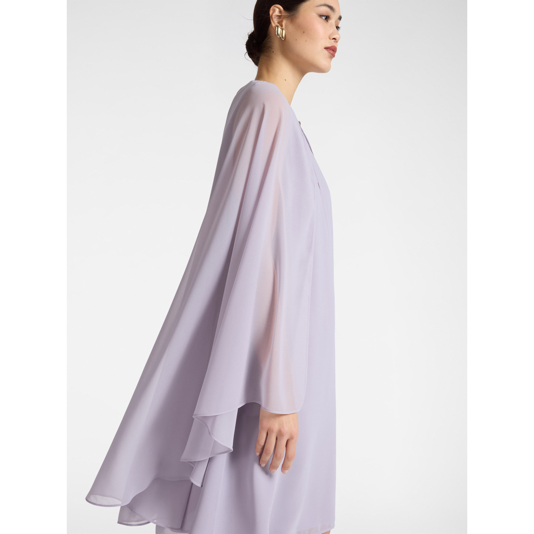 Elena Mirò - Vestido en capas de georgette - Violeta