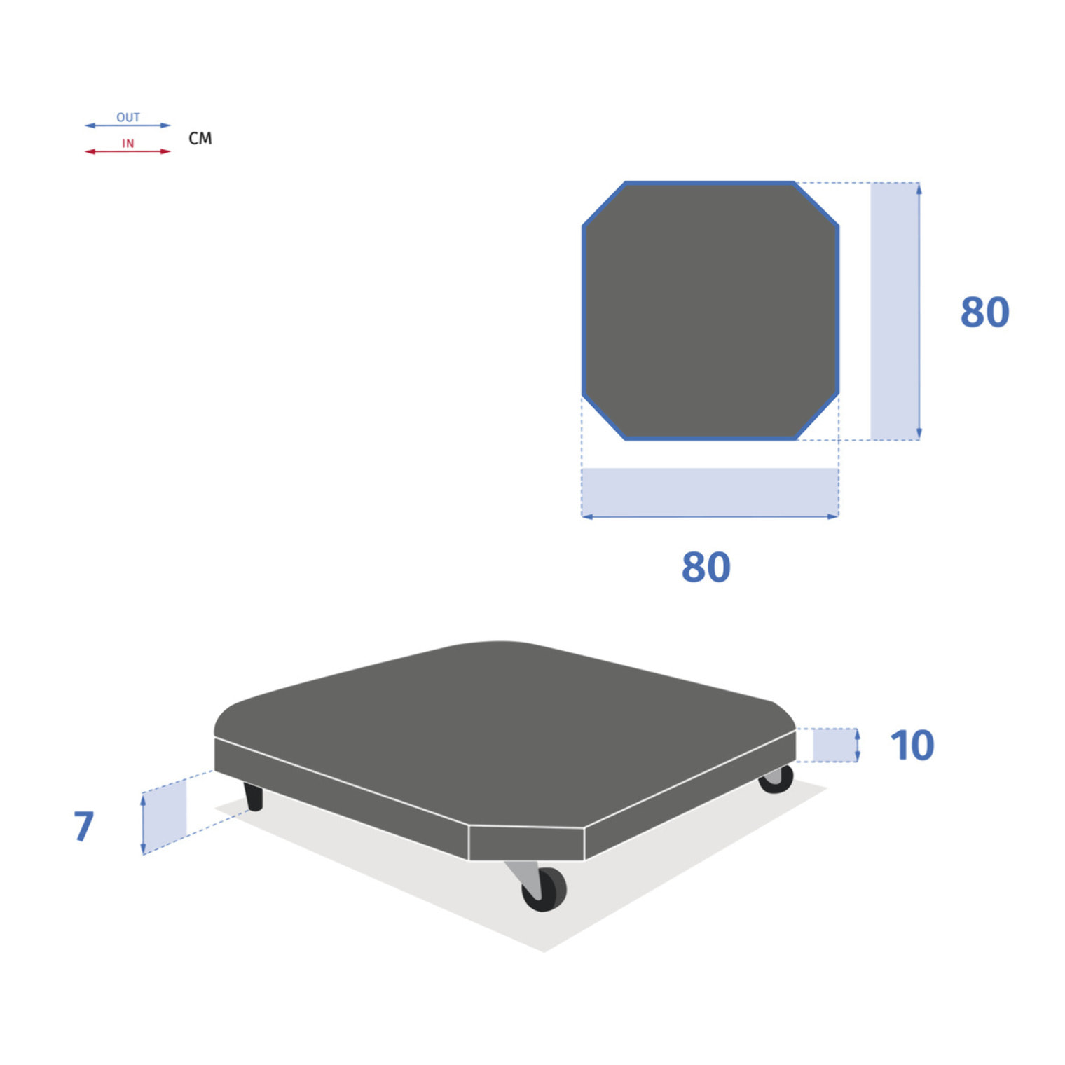 Dalle pour parasol déporté Atiavo Gris