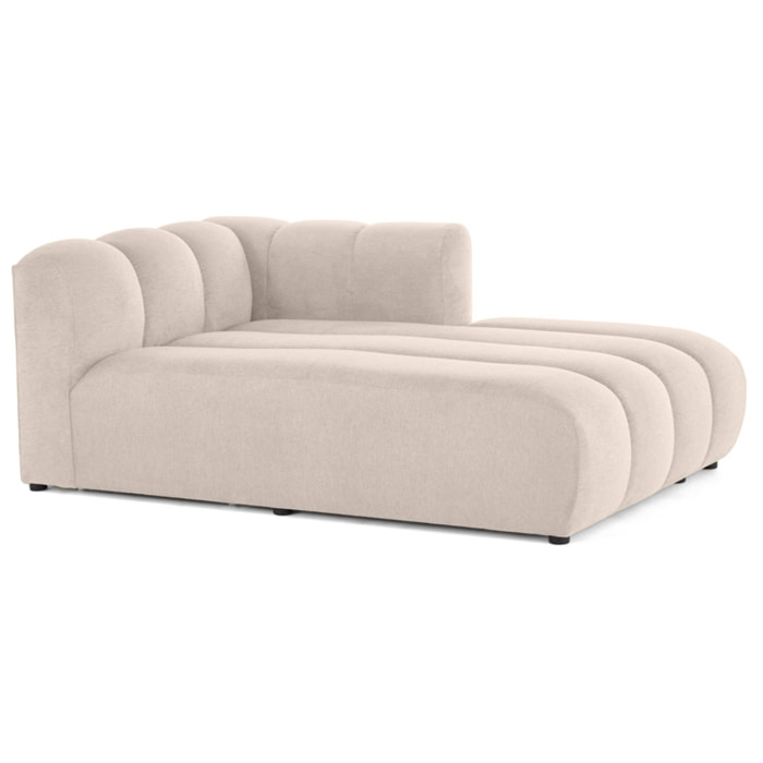 Debbie - module d'assise méridienne droit en tissu texturé - Beige