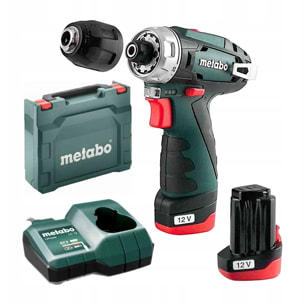 Perceuse visseuse Powermaxx BS Basic 12V - METABO - avec 2 batteries 2.0 Ah + chargeur + coffret - 600984500