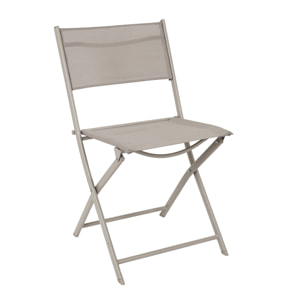Chaise Exterieur Pliable Elba Textilene Taupe - Lot De 4