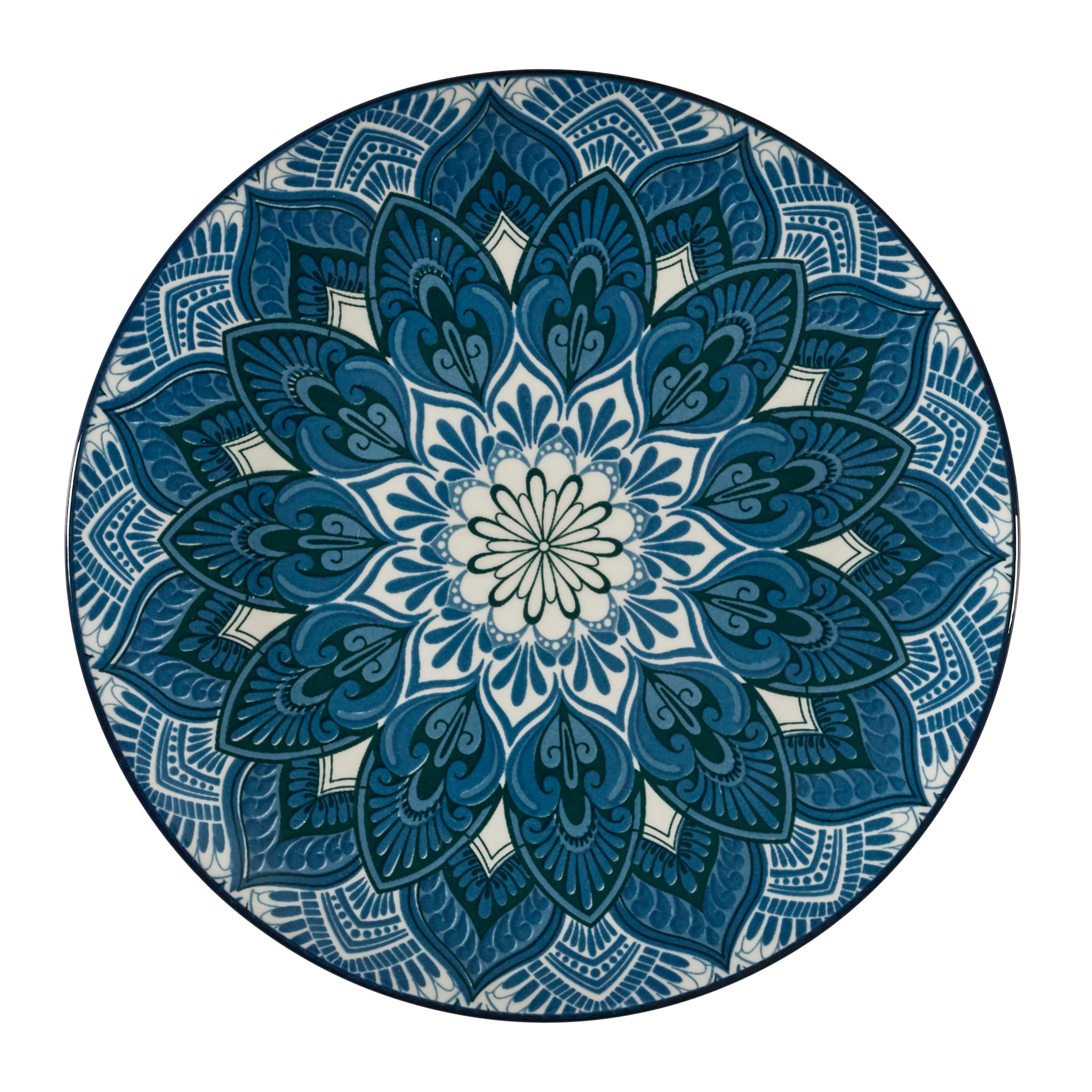 Service Vaisselle 12pcs Mandala Bleu