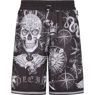 PHILIPP PLEIN Mesh Basketball Shorts Tattoo