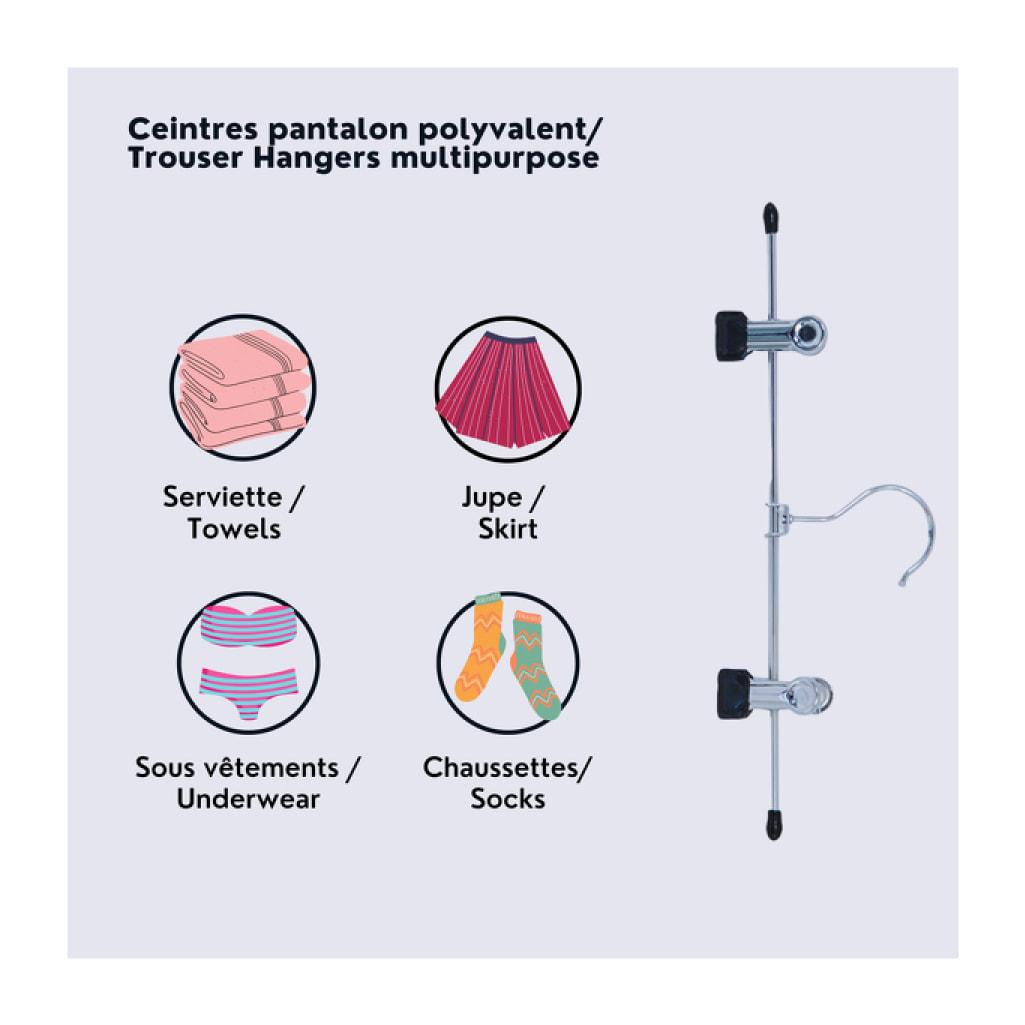 MSV Lot de 24 cintres en acier avec pinces
