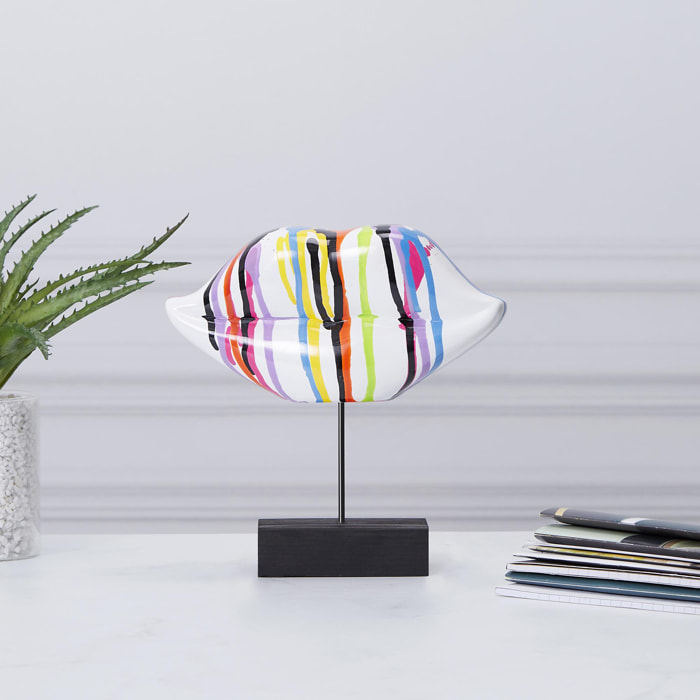 DECO A POSER BOUCHE MULTICOLORE H20CM M6