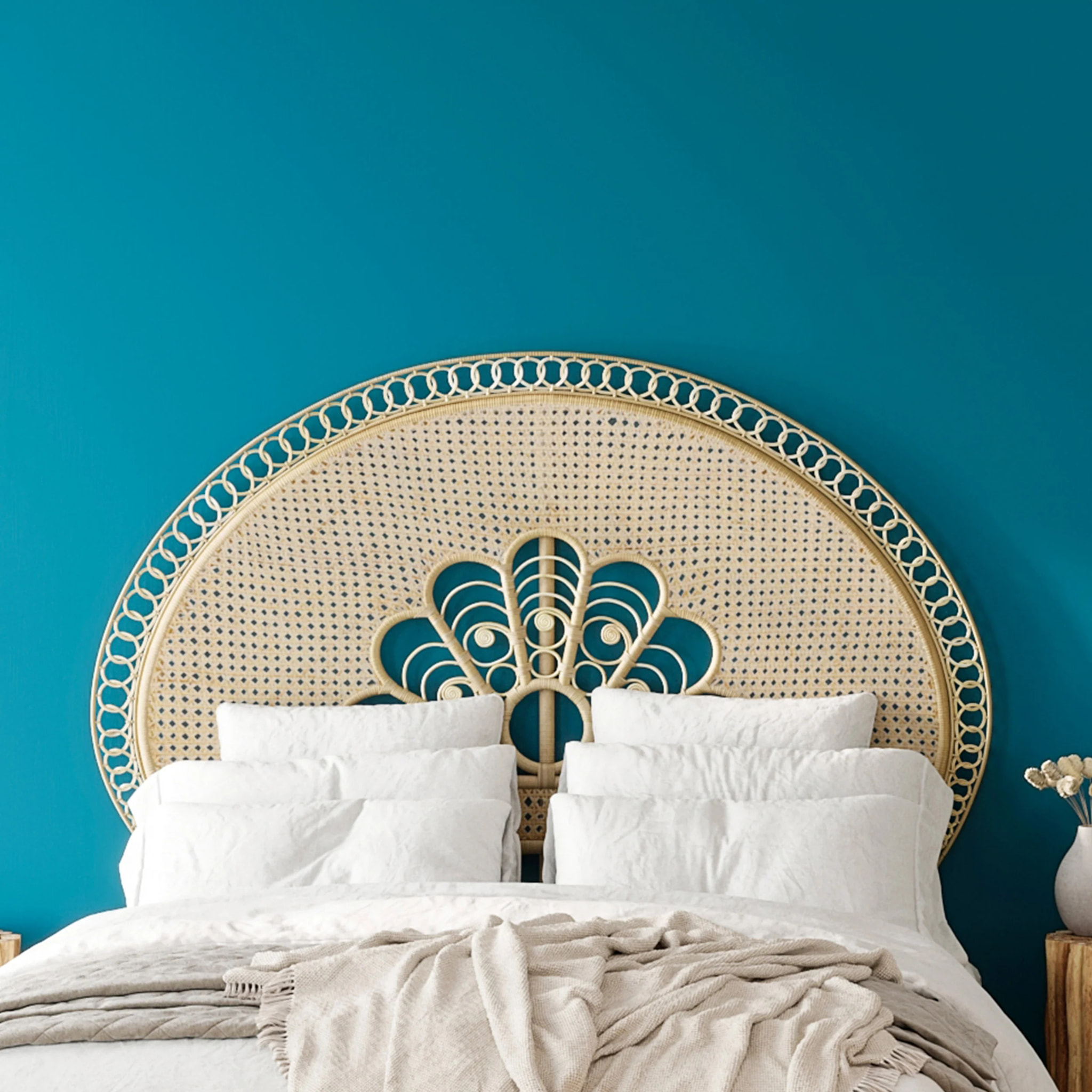 Tête de lit 140 cm en rotin naturel - Gabriella