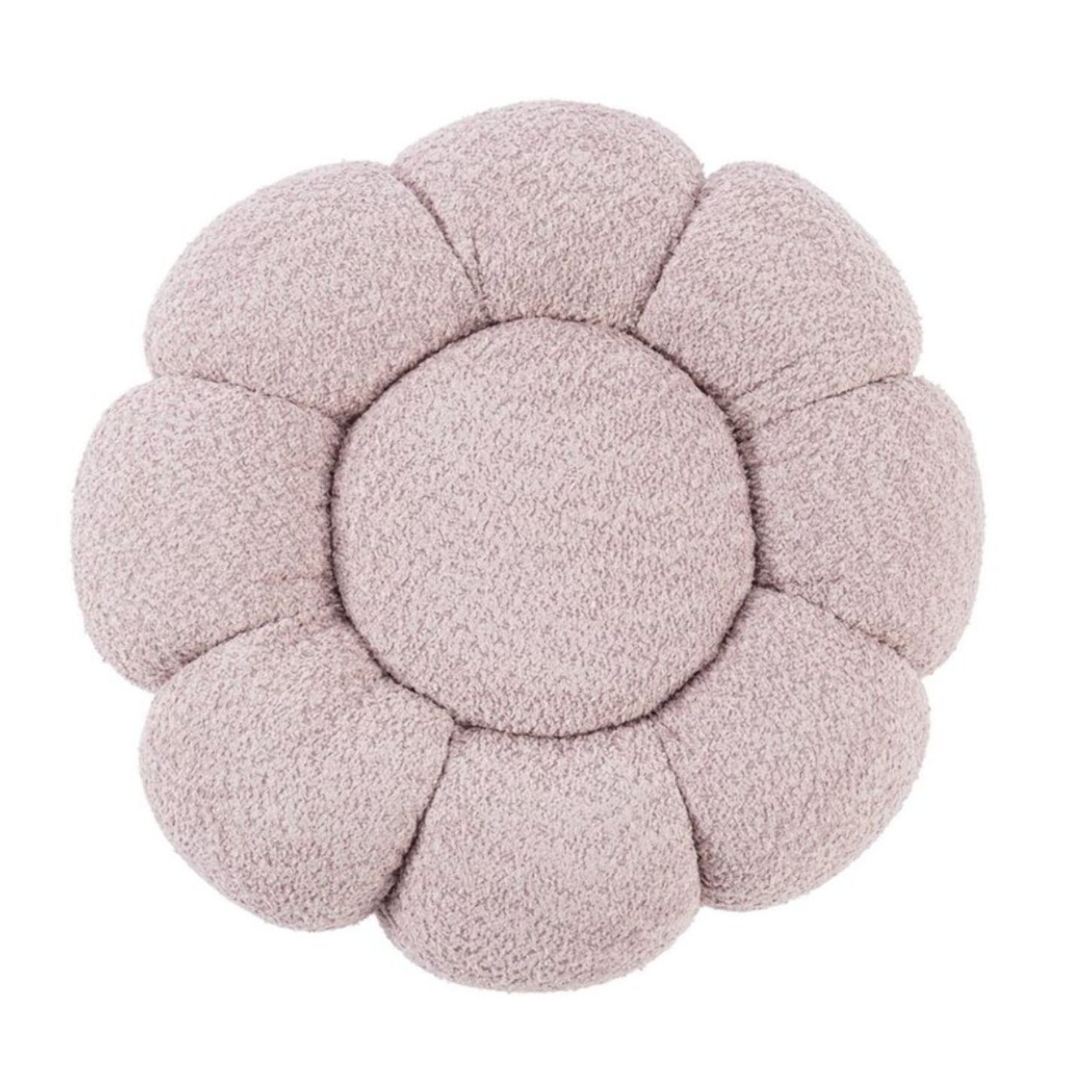 Pouf FLOREL in tessuto effetto bouclé rosa antico