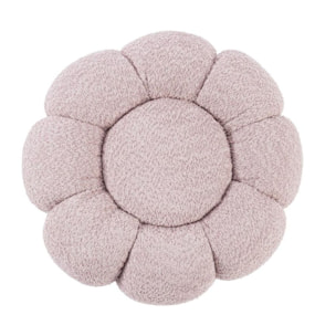 Pouf FLOREL in tessuto effetto bouclé rosa antico