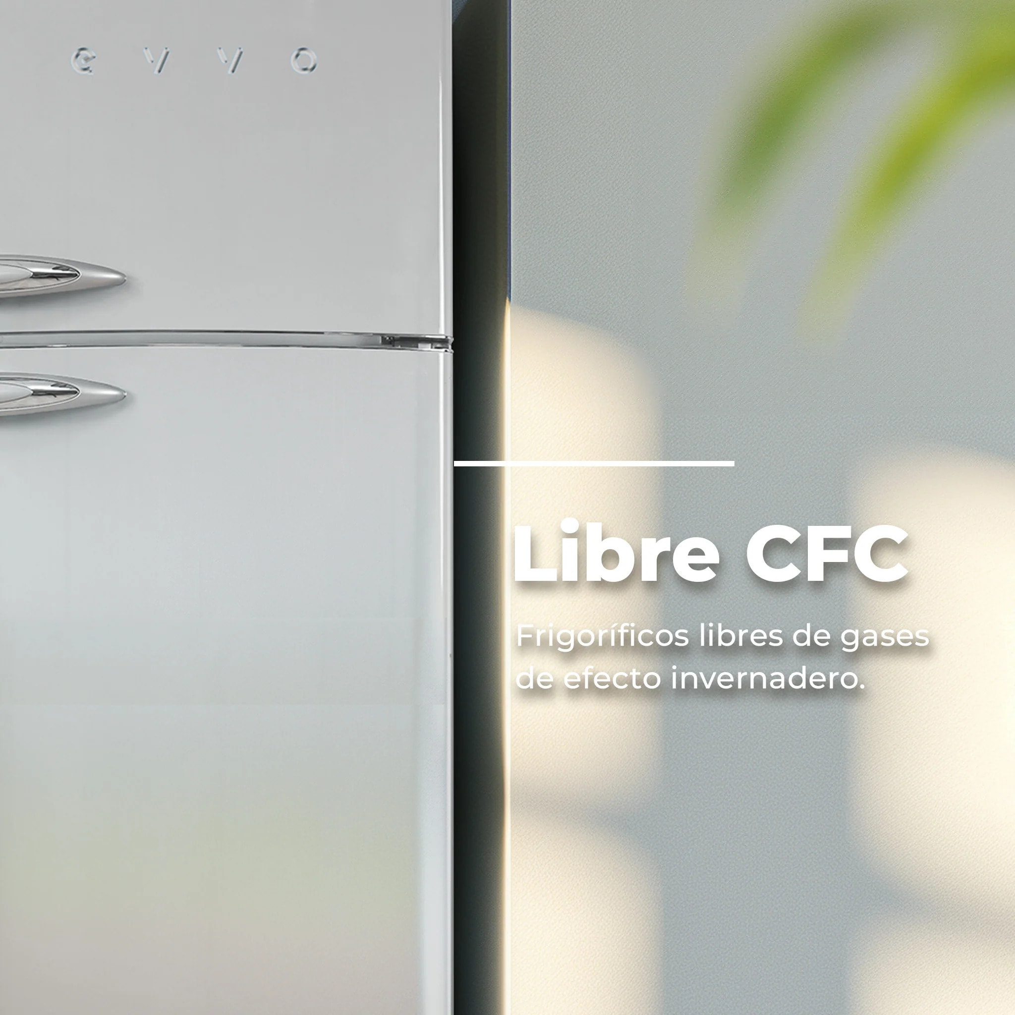Frigorífico 2 puertas Evvo F50 Retro Gris, 242 l + 70 l, Gris, Total No Frost