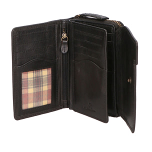 Portafoglio unisex in vera pelle - Modello False - 100% pelle di vacchetta - 14.0 x 9.0 x 3.0 cm
