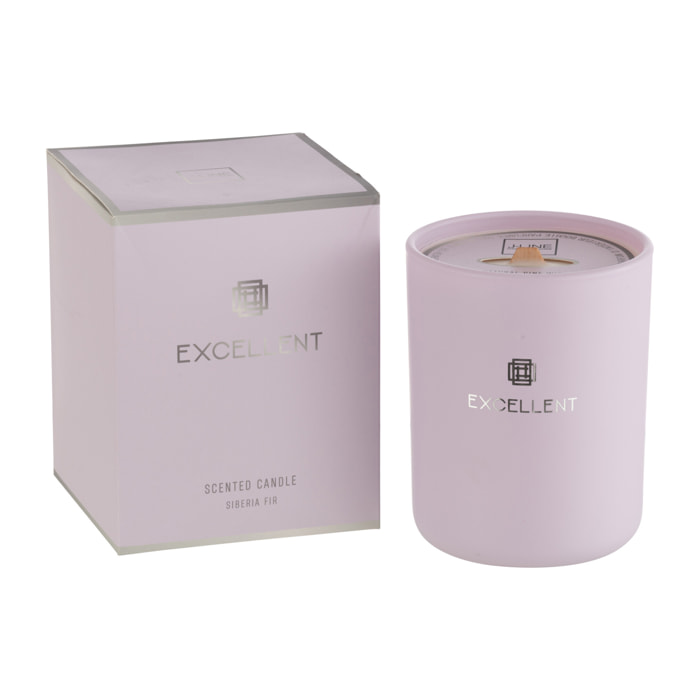 J-Line bougie parfumée Excellent - Siberia Fir - verre - lila - medium - 80H