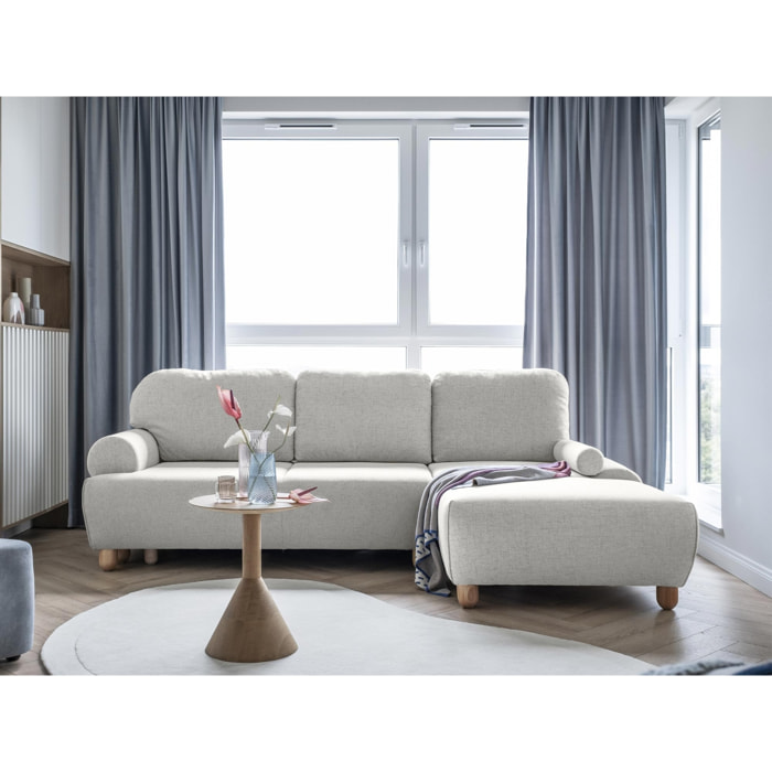 Olli - canapé d'angle droit - convertible - avec coffre - 4 places - en tissu - Beige