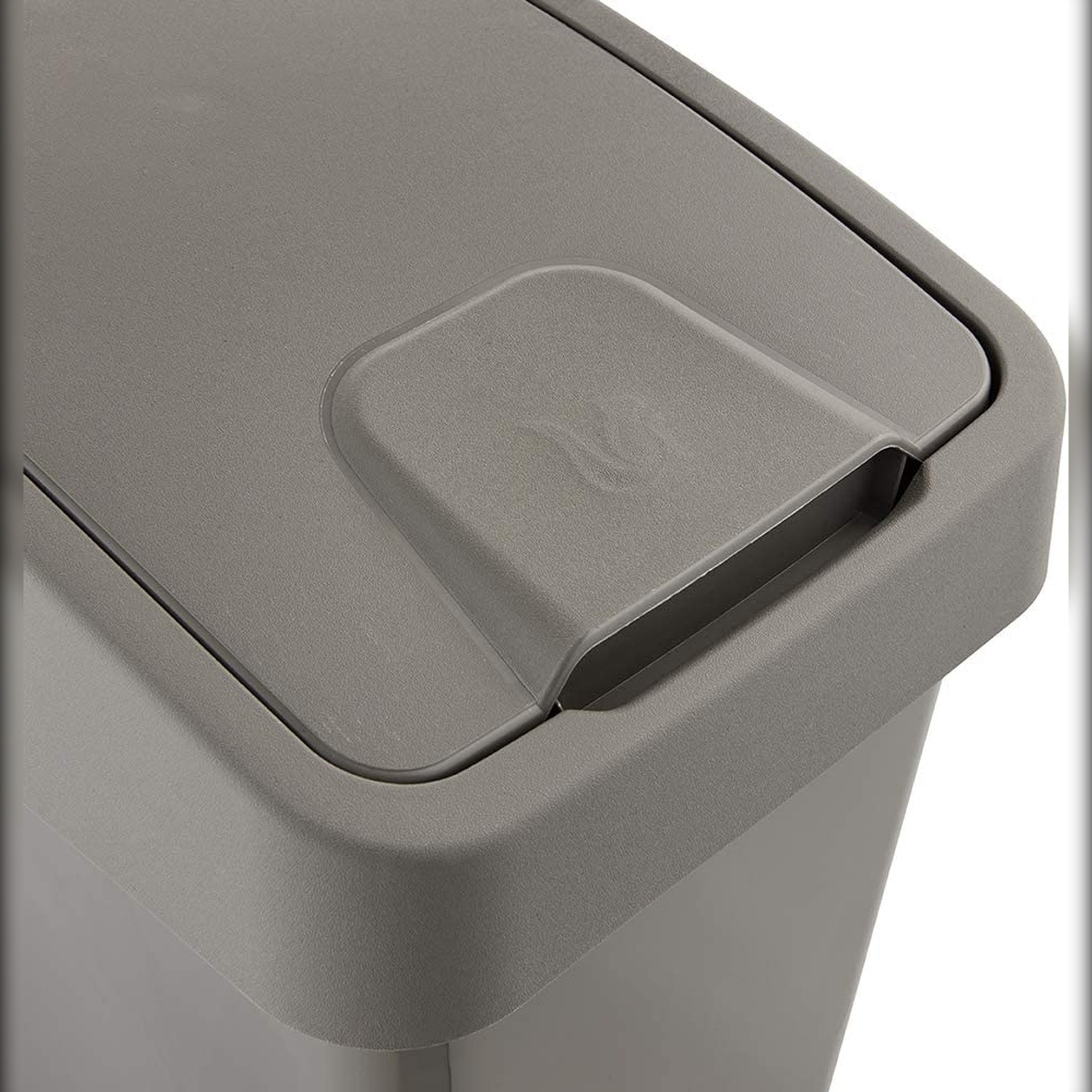 Cubo de Basura Premium ECO con Tapa Abatible, Tacto Suave, 25 L, Magne, color gris