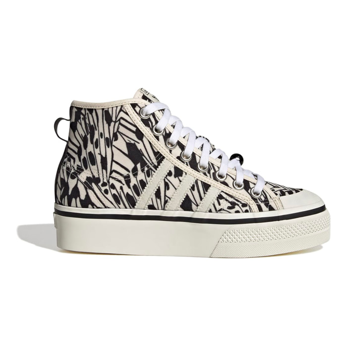Sneakers Nizza Platform Mid - blanco y negro