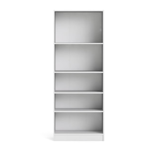 Libreria a cinque vani, colore bianco, cm 79 x 107 x 27