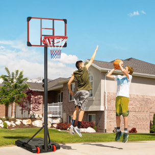 Canasta de Baloncesto para Exterior, Altura Ajustable 178-208 cm, Canasta de Baloncesto Portátil con Tablero Irrompible, Ruedas y Base Rellenable con Ranura, para Adolescentes y Adultos