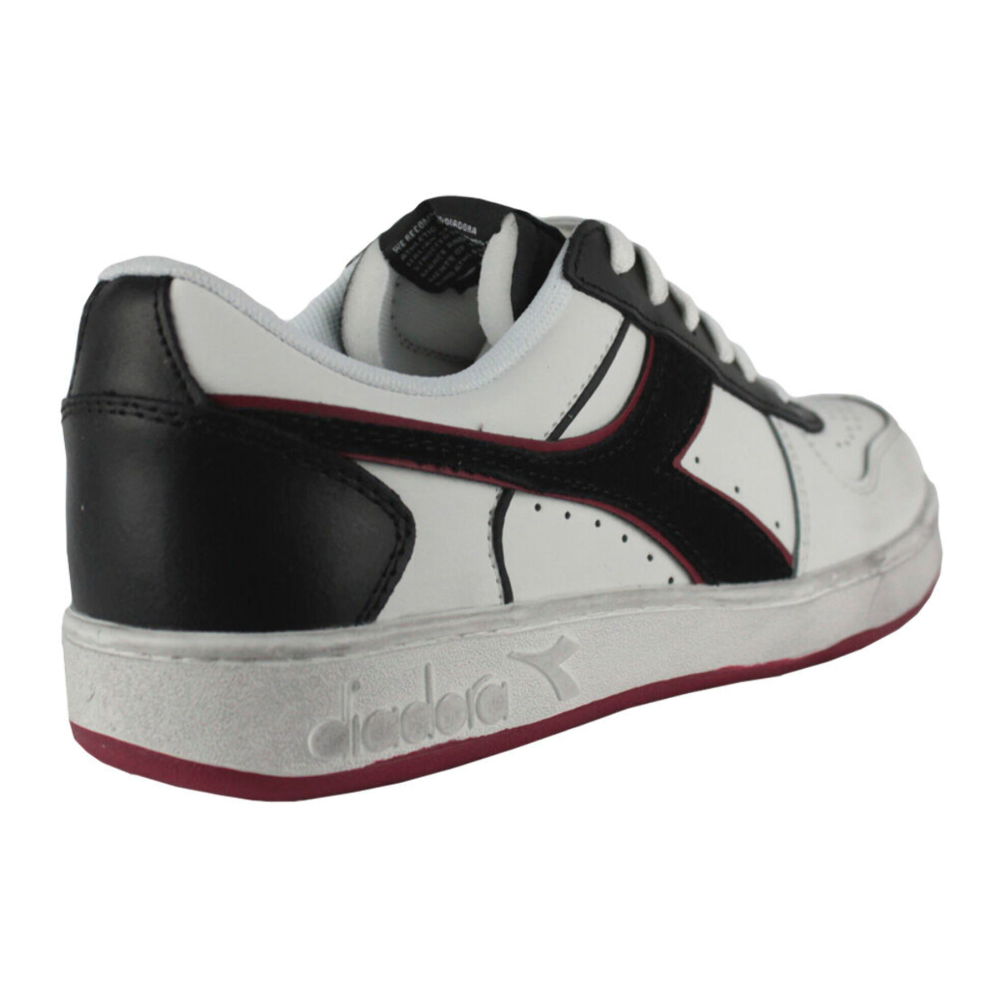 Zapatillas Sneaker para Hombre - DIADORA Magic basket low icona leather 501.178568 01 C5019 White/Red granata