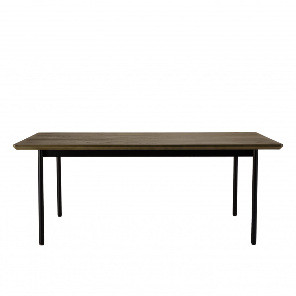 ALMA - Table à manger rectangulaire marron foncé 200x100cm pieds métal noir