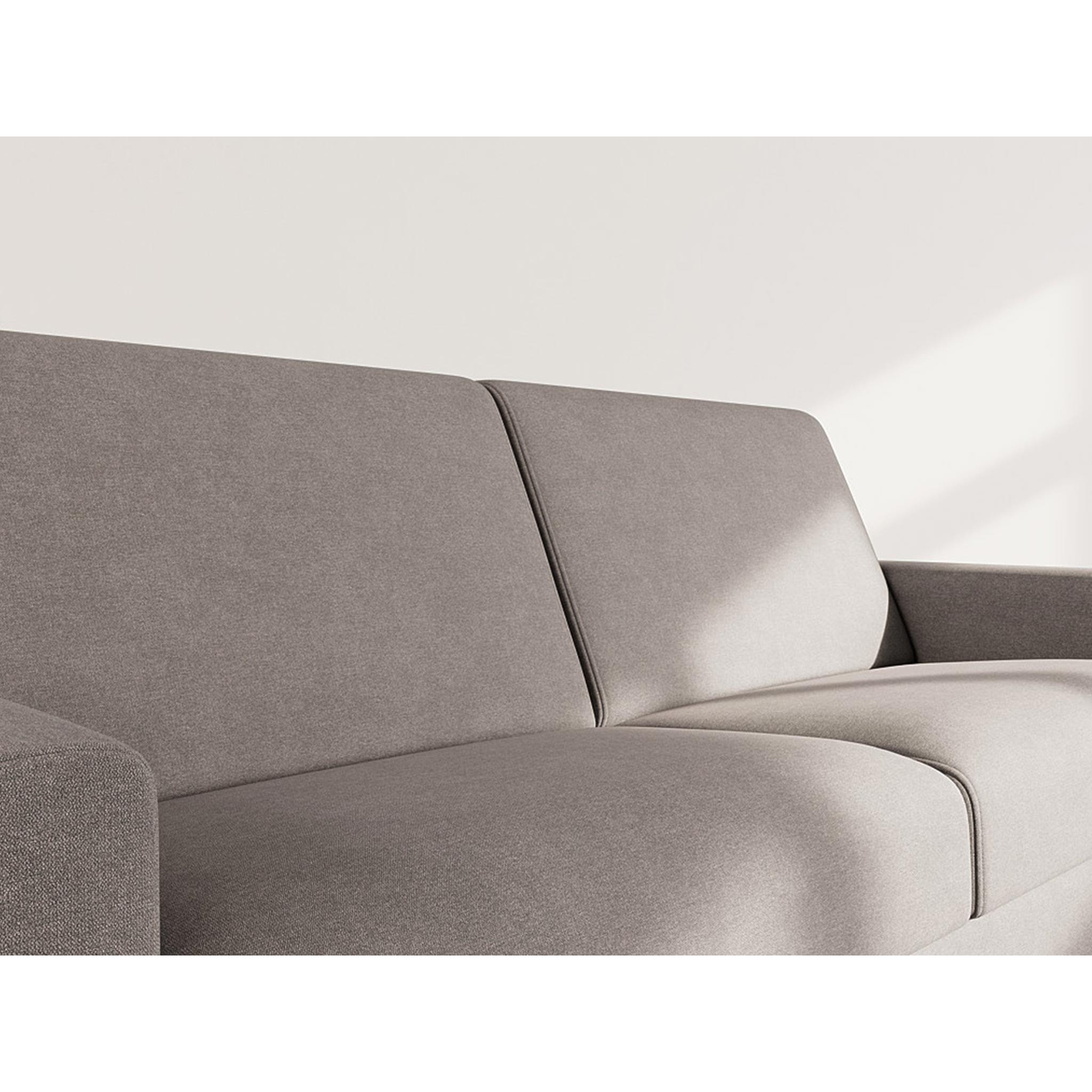 Julia - canapé 3 places convertible express couchage quotidien 140 cm matelas 14 cm en tissu - Gris