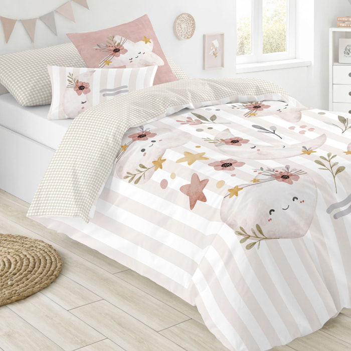 Funda Nórdica Estampada - Infantil - 100% Algodón - Incluye 1 Funda de Almohada - Marela