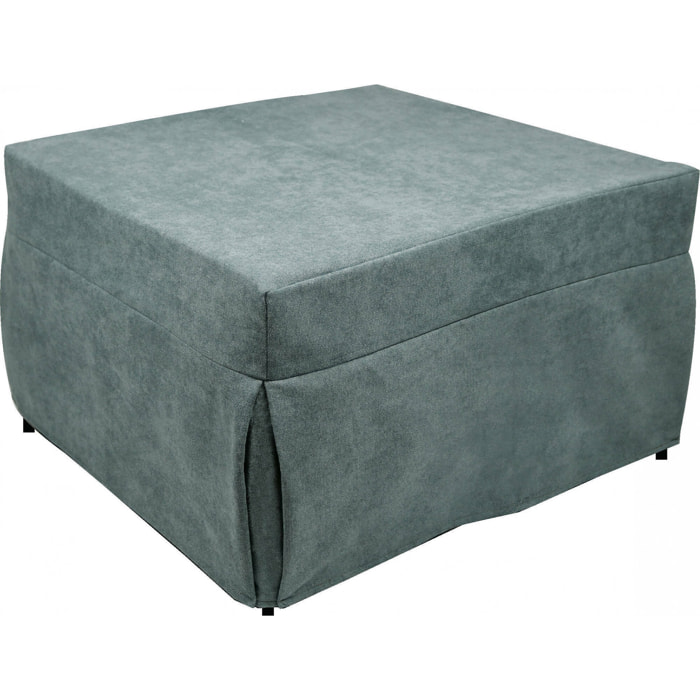 Pouf Arno, Poltrona multiuso, Poltroncina sacco, Pouf poggiapiedi, Made in Italy, 78x78 h45 cm, Azzurro