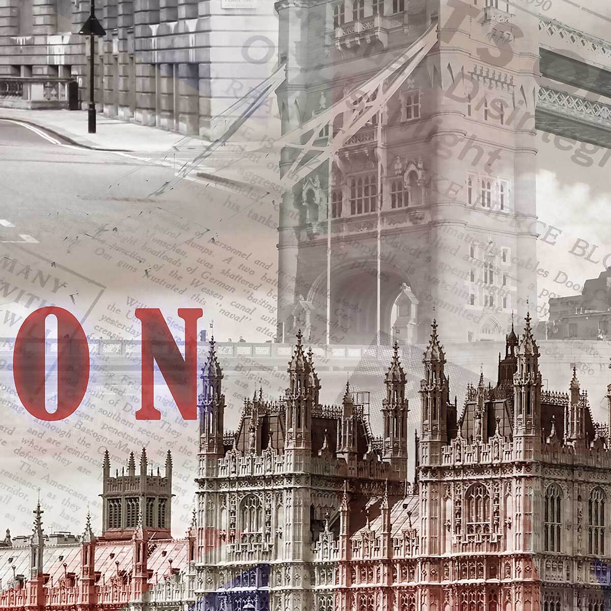 Affiche encadrée Londres iconique Affiche + cadre en métal - Noir