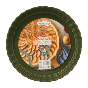 Tourtière D29cm en grès vert OCTAVE