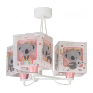 Lampada A Sospensione Per Bambini 3 Luci Koala unisex Dalber Rosa