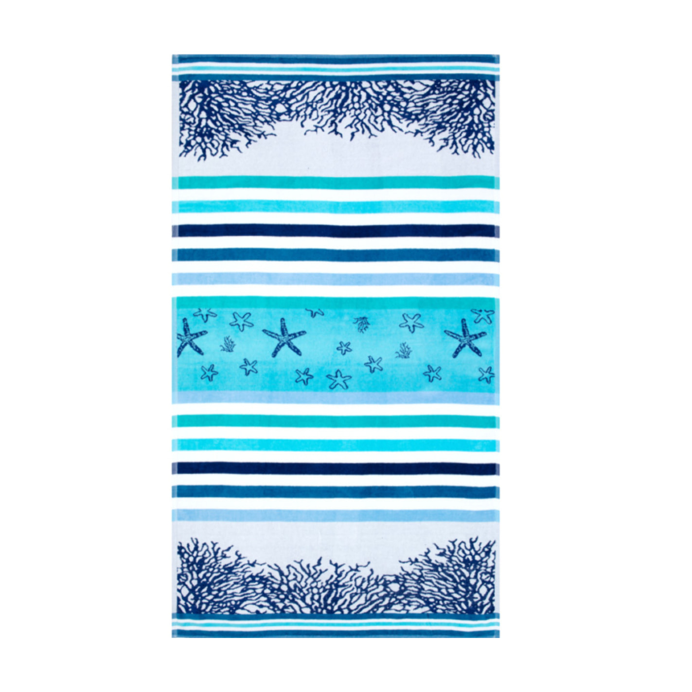 Telo Mare Spugna Jacquard Spiaggia Disegno Queensland