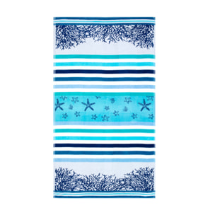 Telo Mare Spugna Jacquard Spiaggia Disegno Queensland