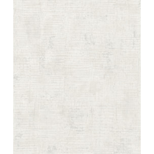 Papier peint effet enduit patiné blanc ivoire