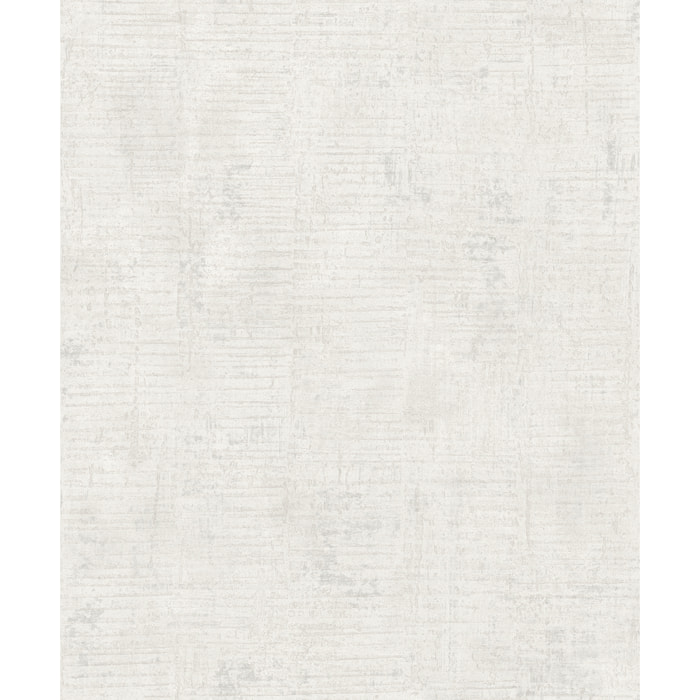 Papier peint effet enduit patiné blanc ivoire