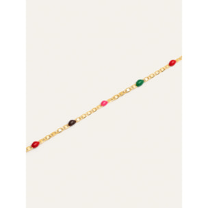 Collar Fine Enamel Miel Baño Oro