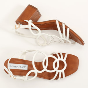 Sandali in simil pelle con tacco comodo