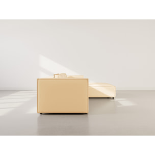 Stella - canapé d'angle droit 4 places en simili - Beige