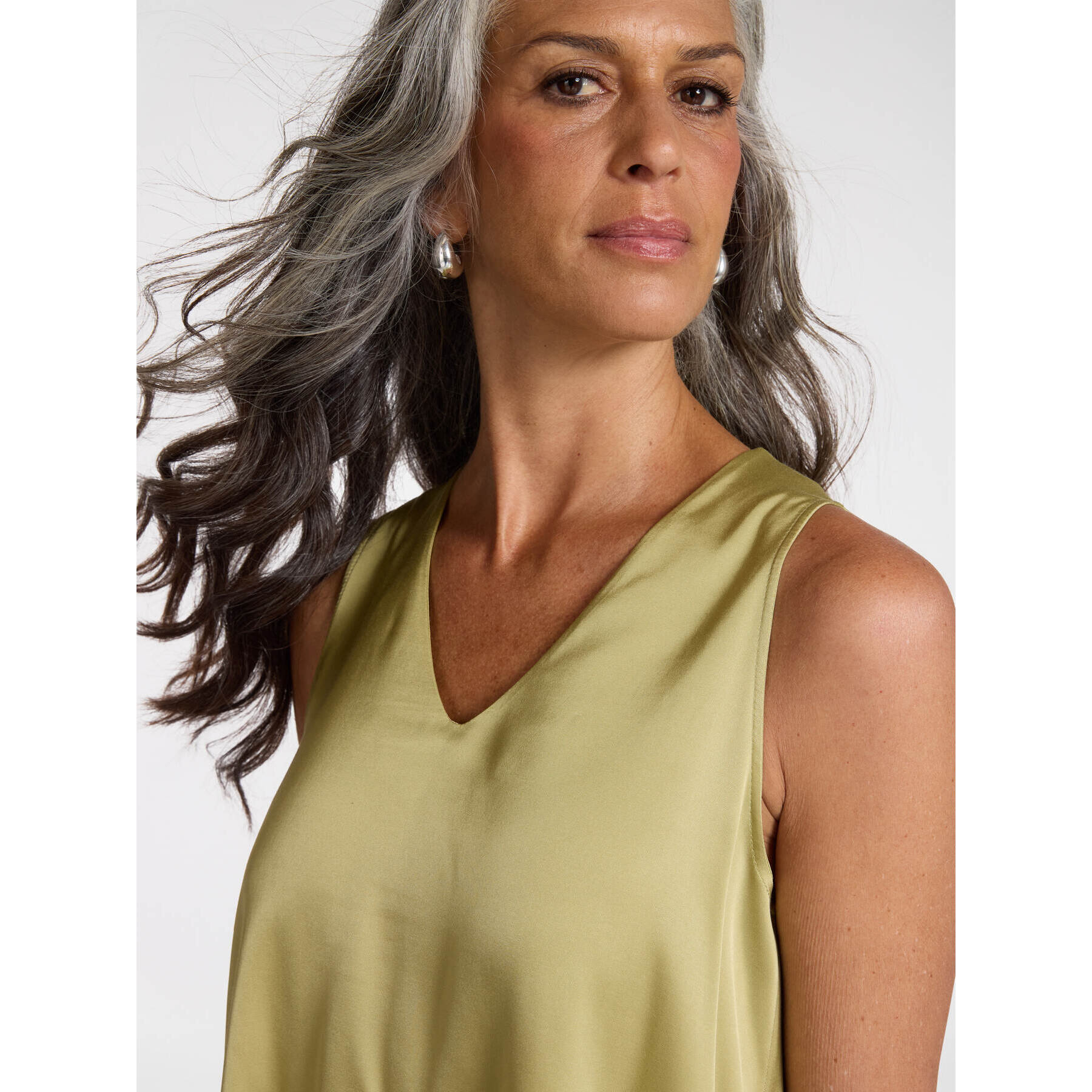 Elena Mirò - Top de raso de viscosa - Verde claro