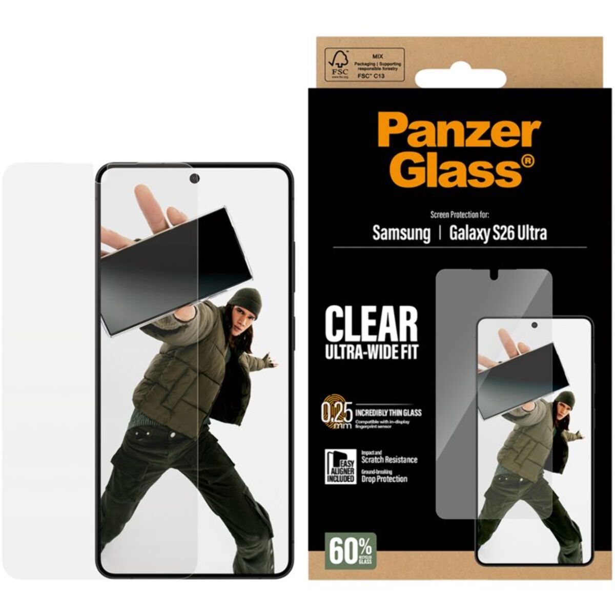 Protège écran PANZERGLASS Samsung Galaxy S26 Ultra verre trempé