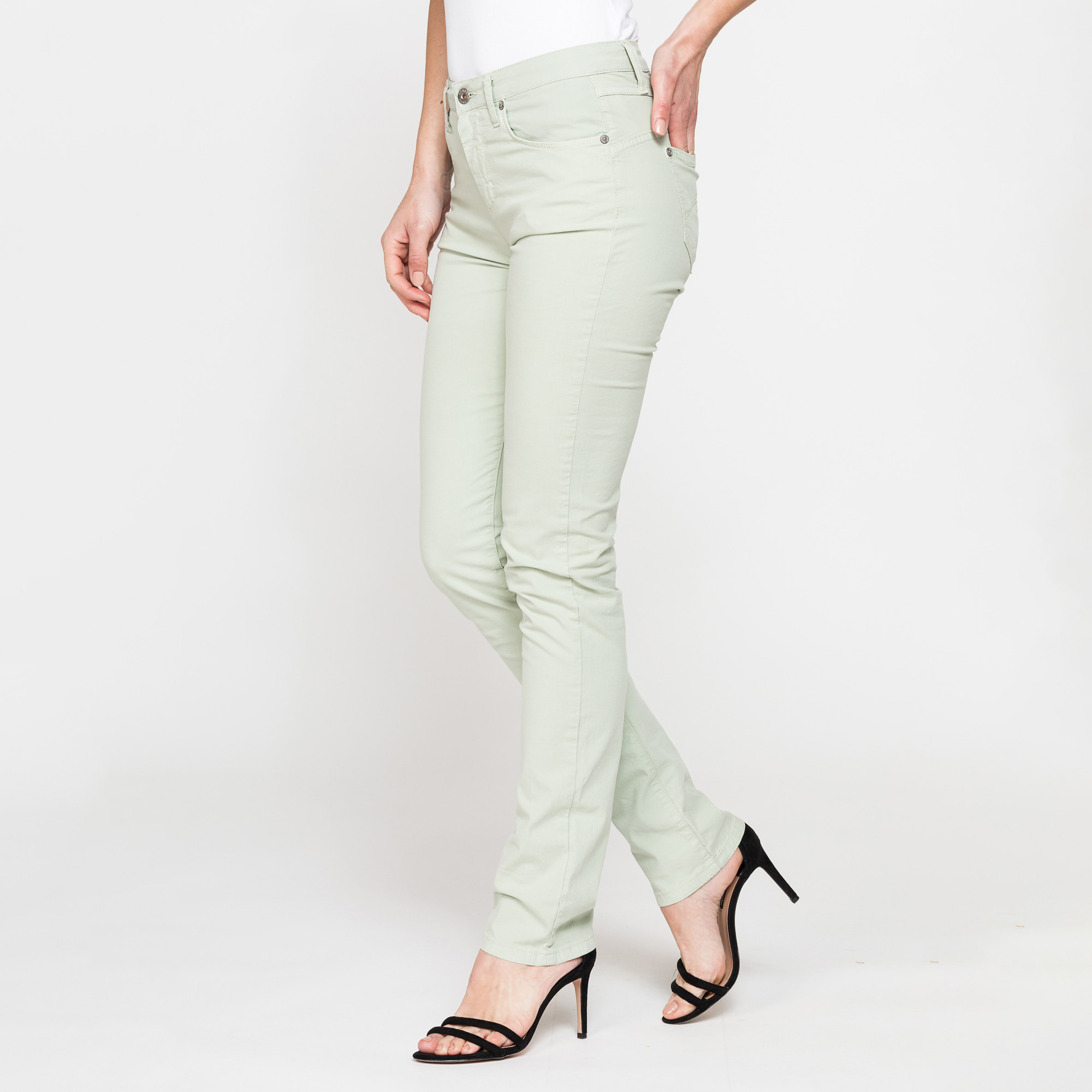 PANTALONE COLORATO IN POPELINE. Modello basic 752