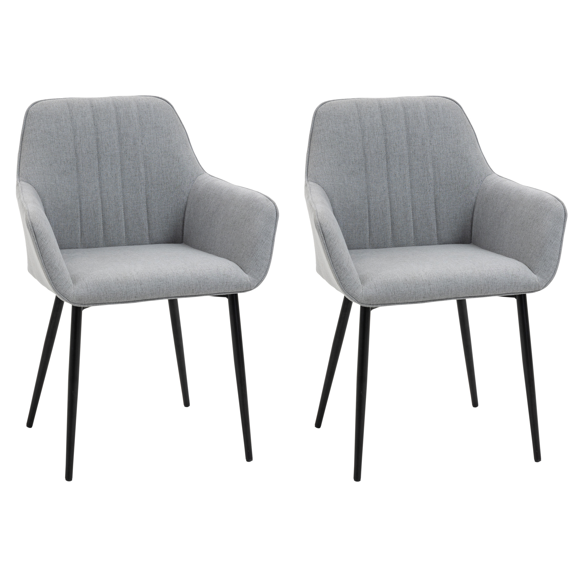 Lot de 2 chaises de visiteur style scandinave lin