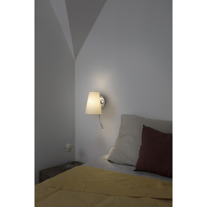 LUPE Lampe applique chrome avec lecteur LED